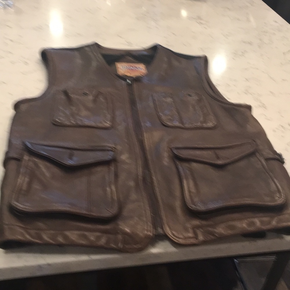 Vintage BASCO brown leather vest.